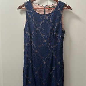 Ivanka Trump Blue Floral Lace dress. Below knee length
